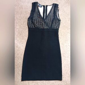 NWOT BEBE Lace bodycon black dress size XS